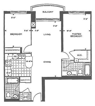 Forest Vista - 2 Bedroom Floorplan