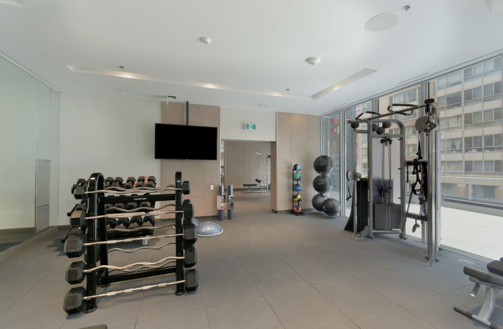 The weights area of a fitness centre at The Livmore